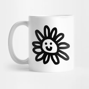 Daisy Face Black Line Mug